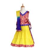 Peach Woven Cotton Stitched Lehenga