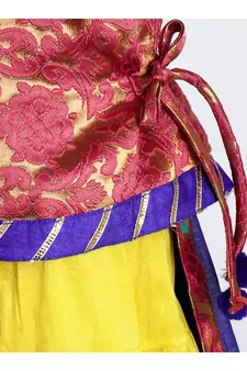 Peach Woven Cotton Stitched Lehenga