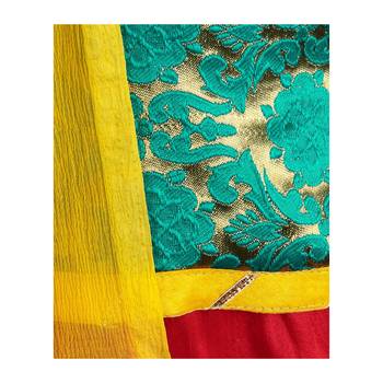 Red Woven Cotton Stitched Lehenga 3