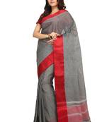 Black plain cotton saree without blouse