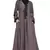 Nazneen Embroidered Patch Umbrella Coffee Brown Abaya
