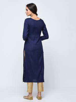 Blue printed rayon kurtas and kurtis 2