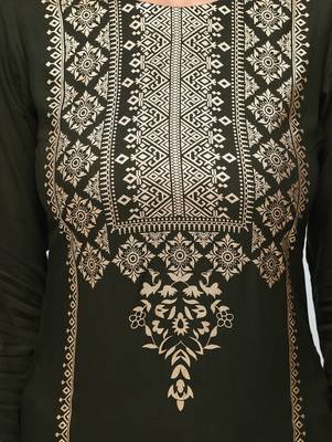 Green printed rayon  kurti 5