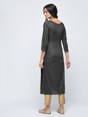 Grey printed rayon  kurti 2