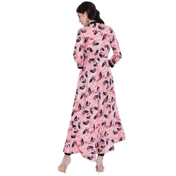 Pink printed rayon  kurti 2