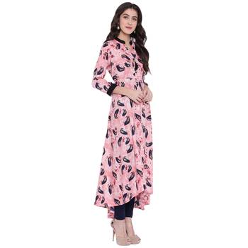 Pink printed rayon  kurti 3