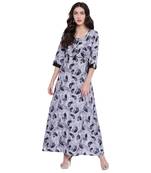 Grey printed rayon  kurti