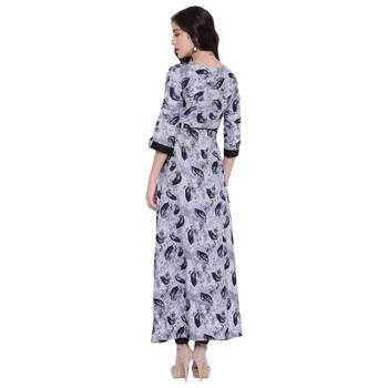 Grey printed rayon  kurti 2