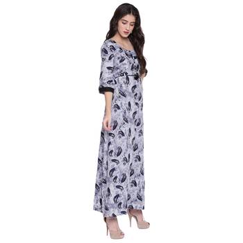 Grey printed rayon  kurti 3