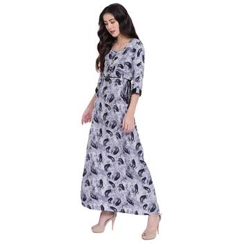 Grey printed rayon  kurti 4