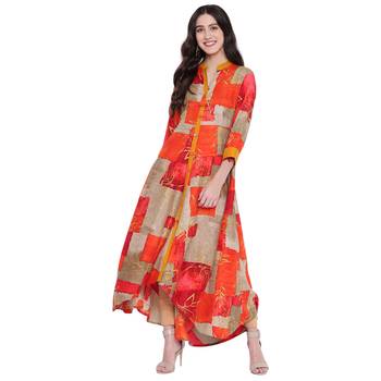 Multicolor printed rayon  kurti 1