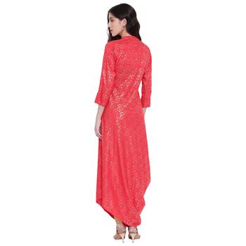Pink printed rayon  kurti 2