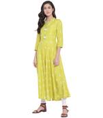 Green printed rayon  kurti