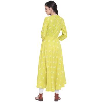 Green printed rayon  kurti 2