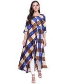 Blue printed rayon  kurti