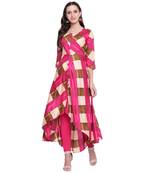 Pink printed rayon  kurti
