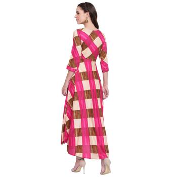 Pink printed rayon  kurti 2