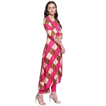 Pink printed rayon  kurti 3