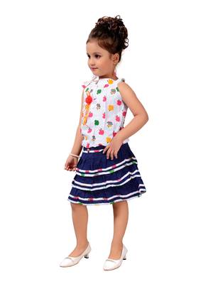 White Printed Nylon Kids-Tops 3