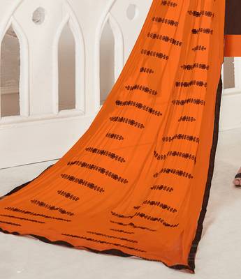 Brown Embroidered Silk Cotton Salwar With Dupatta 4