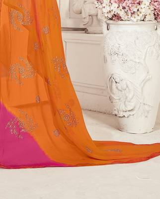 Beige embroidered silk cotton salwar with dupatta 4