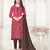 Light-Red Embroidered Cotton Salwar With Dupatta