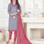 Grey embroidered cotton salwar with dupatta