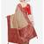 Beige woven silk blend saree with blouse