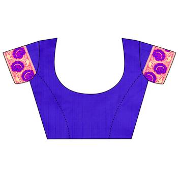 Pink woven poly silk saree with blouse 4
