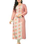 Peach printed rayon kurti