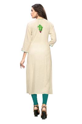 Off-white hand woven cotton kurti 2