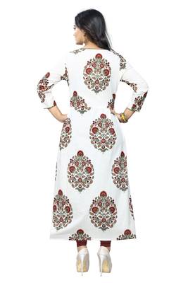 Off-white printed cotton kurti 2