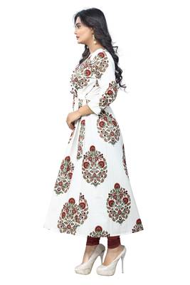Off-white printed cotton kurti 3