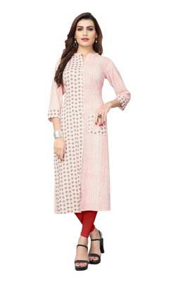 White printed cotton kurti 1
