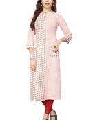 White printed cotton kurti