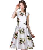 White plain satin dress