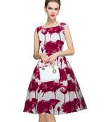 Pink plain crepe dress