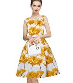 Yellow plain crepe dress