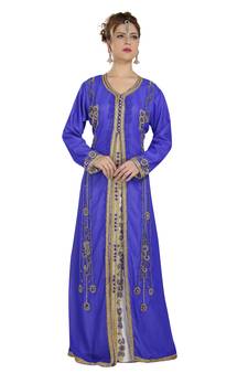 Georgette royal blue embroidered stone work jacket