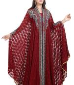 Georgette maroon embroidered stone work jacket