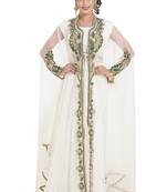 Georgette cream embroidered stone work jacket