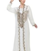 Georgette Off White embroidered stone work jacket only