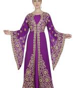 Georgette purple embroidered stone work jacket