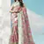 Pink printed linen saree with blouse