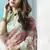 Pink printed linen saree with blouse