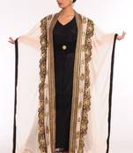 Cream and White Georgette Embroidered Jacket and Inner