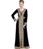 Georgette black embroidered stone work jacket and belt