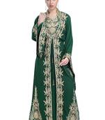 Georgette green embroidered stone work jacket only