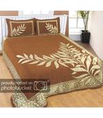 Premium chenille 1 double bedsheet with 2 pillow cover abstract print bed sheet