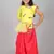 Yellow embroidered cotton silk kids-tops